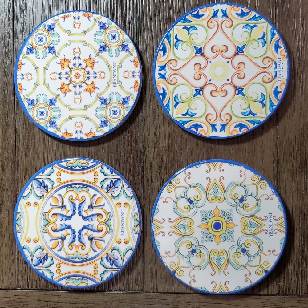 Brandani Italy Set of 4 Round Ceramic Coasters